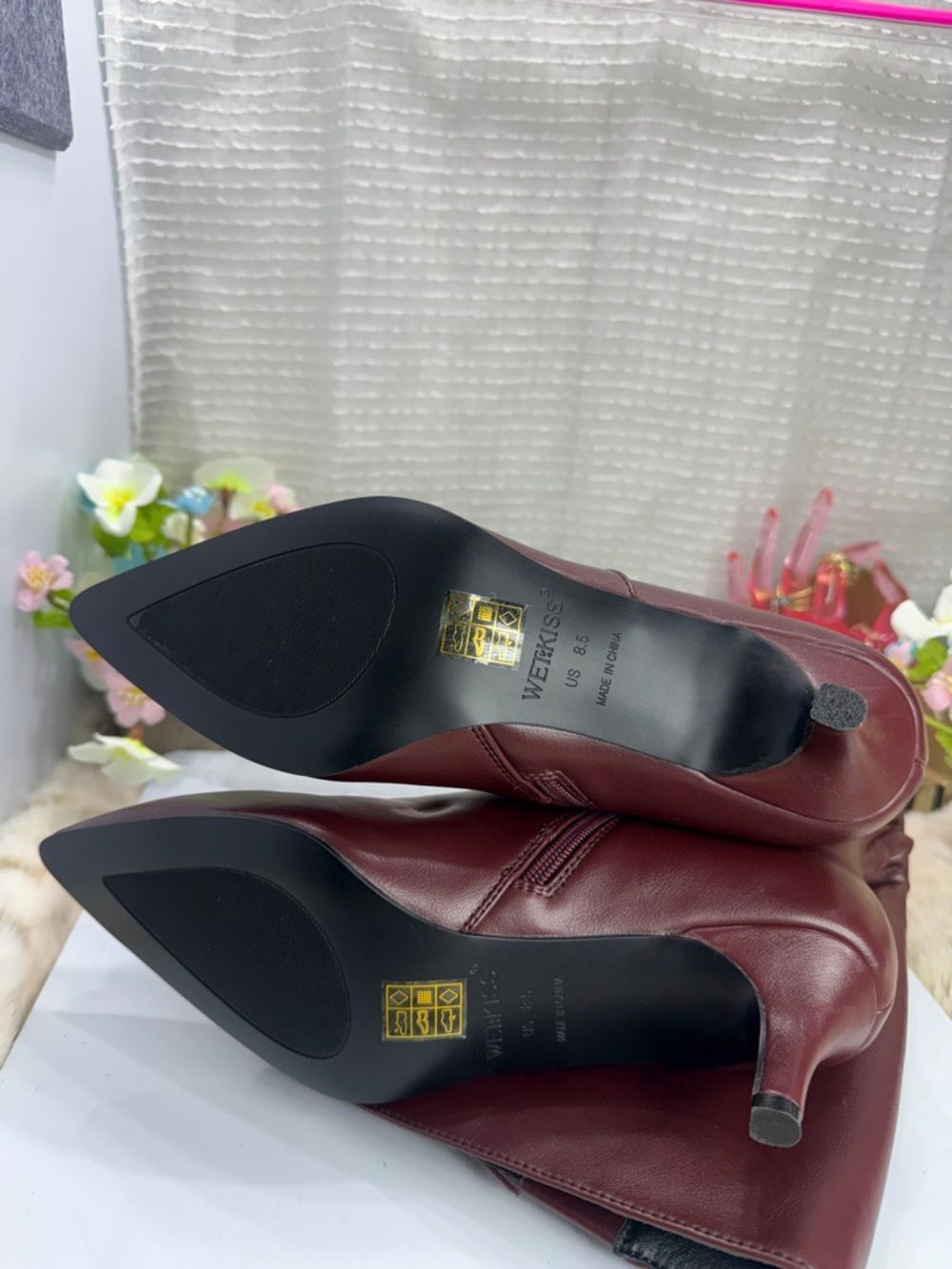 (W9) Wet Kiss knee-high boots-Pointed toe,low heel and side zip,full women's 8.5 - Picture 9 of 15